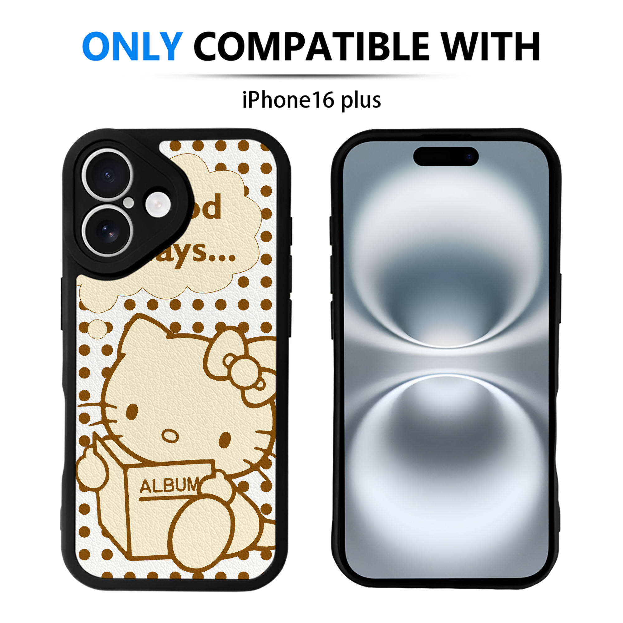 （画像用） Hello Kitty ハローキティ 【iPhone 16シリーズ対応】シリコンスマホケース（レザー調） 材質：シリコン